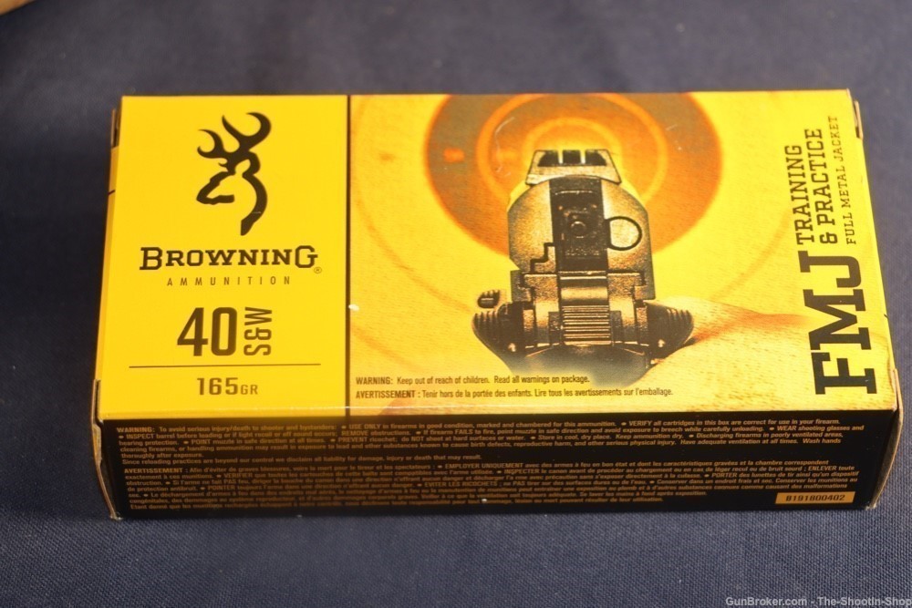 Browning 40S&W Pistol Ammunition 500RD AMMO CASE Lot 165GR FMJ 40 S&W Brass-img-3
