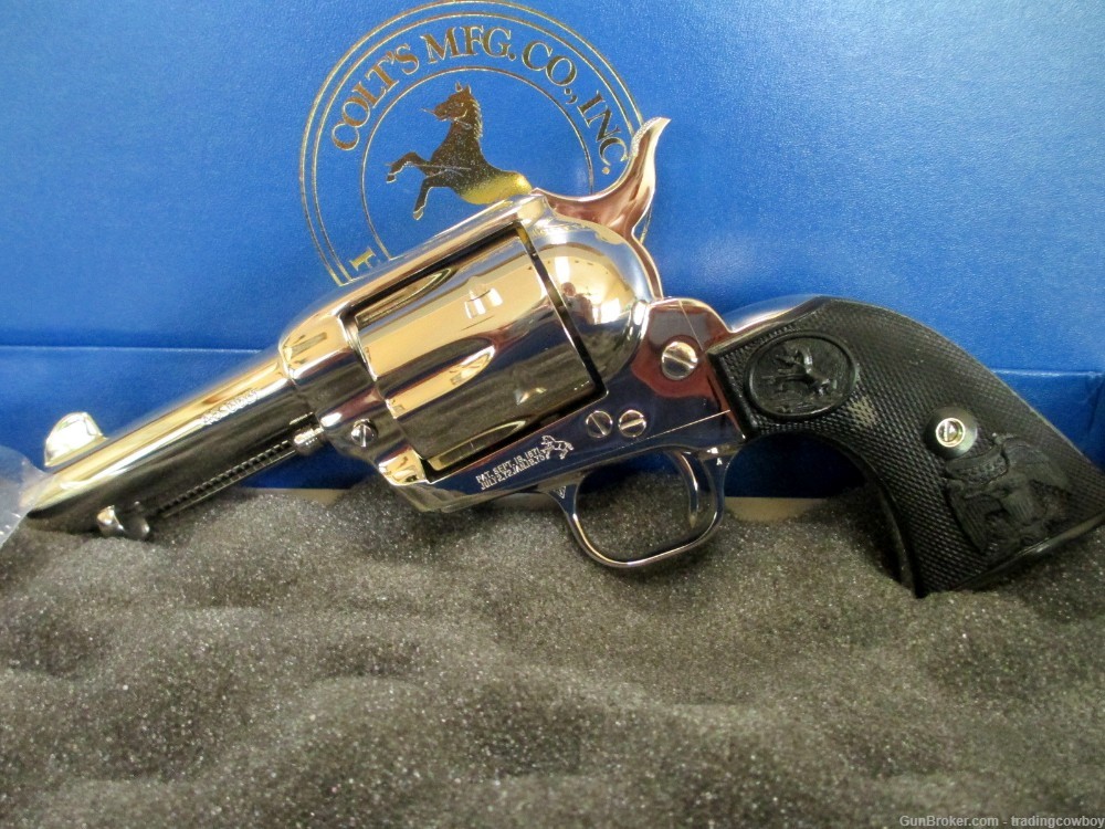COLT SAA 3 1/2" NICKEL WITH EJECTOR ROD IN 45LC-img-0