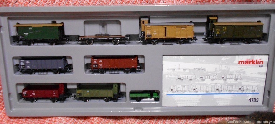 Marklin #4789 HO Scale Model Railroad Train Cars, Rare Vintage Collectible-img-0