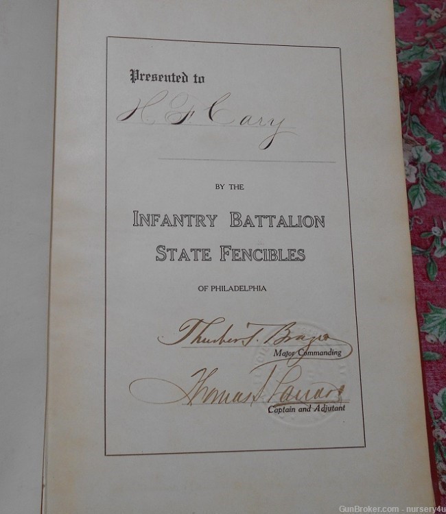 Book: Infantry Battalion State Fencibles by Lanard 1911, Signed & Embossed-img-3