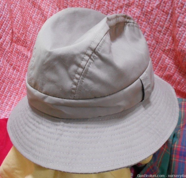 Nice Un-Named Canvas Fedora Brim Safari Bucket Hat, Outdoor Hunting Fishing-img-0