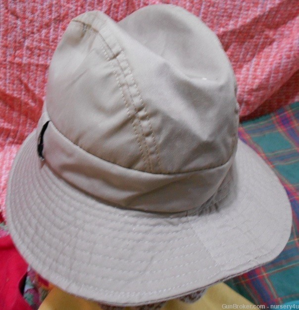 Nice Un-Named Canvas Fedora Brim Safari Bucket Hat, Outdoor Hunting Fishing-img-1