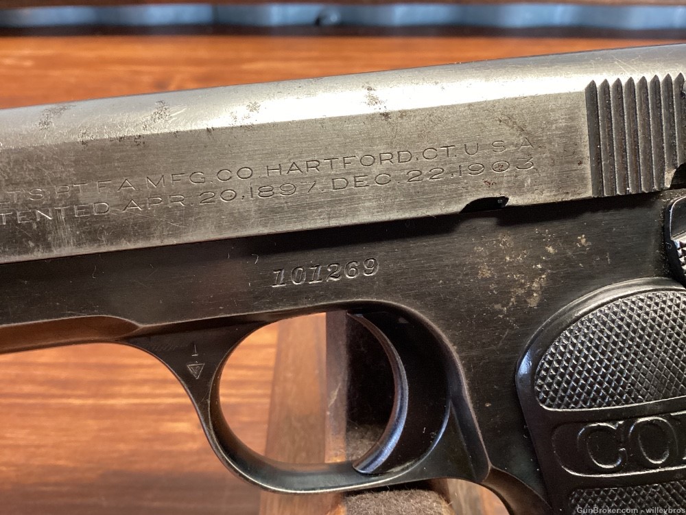 1930 Colt 1908 Pocket Hammerless .380 ACP 3.5” One Mag Worn Finish C&R-img-9
