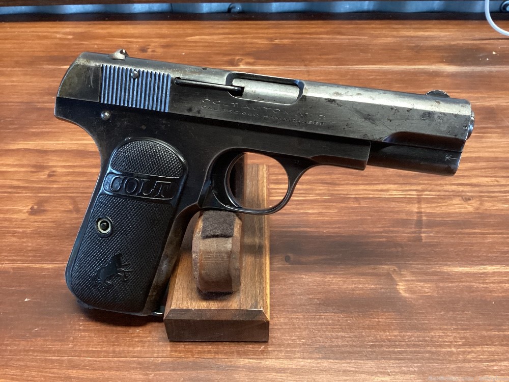 1930 Colt 1908 Pocket Hammerless .380 ACP 3.5” One Mag Worn Finish C&R-img-0