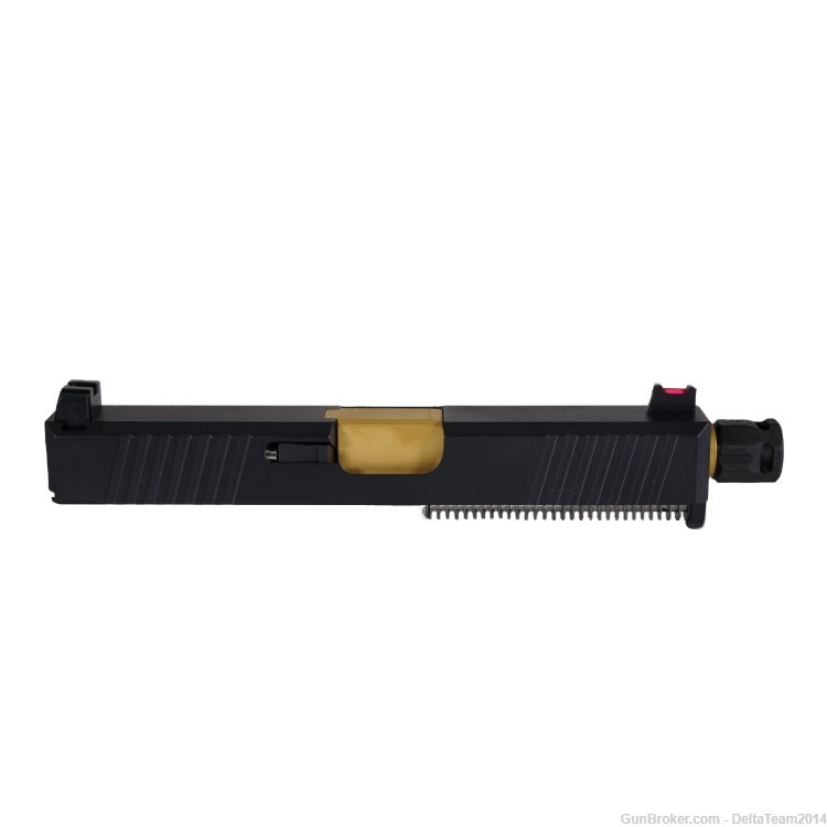 Complete Slide for Glock 19 - PVD Threaded Gold Barrel - Micro Compensator-img-1