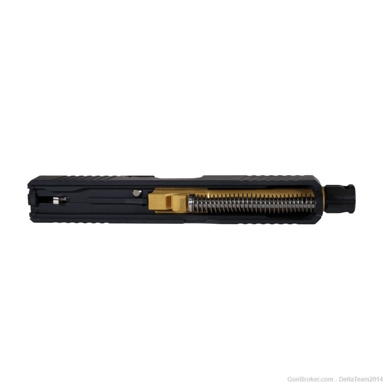 Complete Slide for Glock 19 - PVD Threaded Gold Barrel - Micro Compensator-img-2