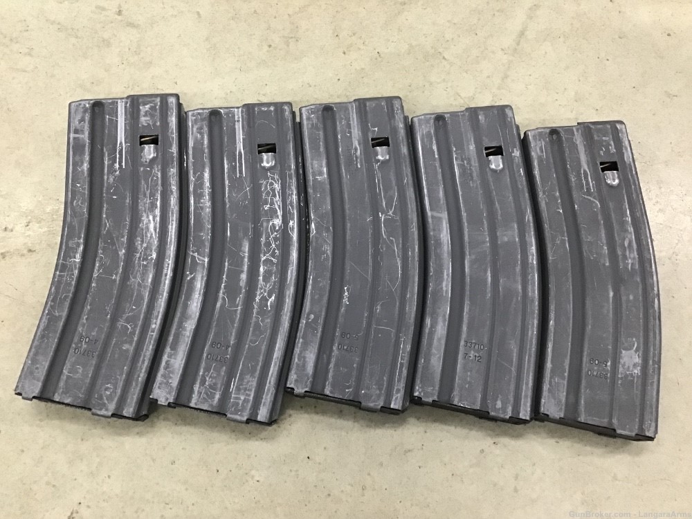 Lot of 5 Factory Colt AR-15/M16 .223/5.56X45 30rd Aluminum Mags Penny 0.01-img-0