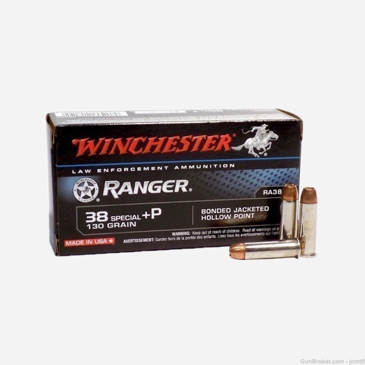 100rds Winchester Ranger™ LE RA38B .38 Special +P 130 GR Bonded JHP-img-3