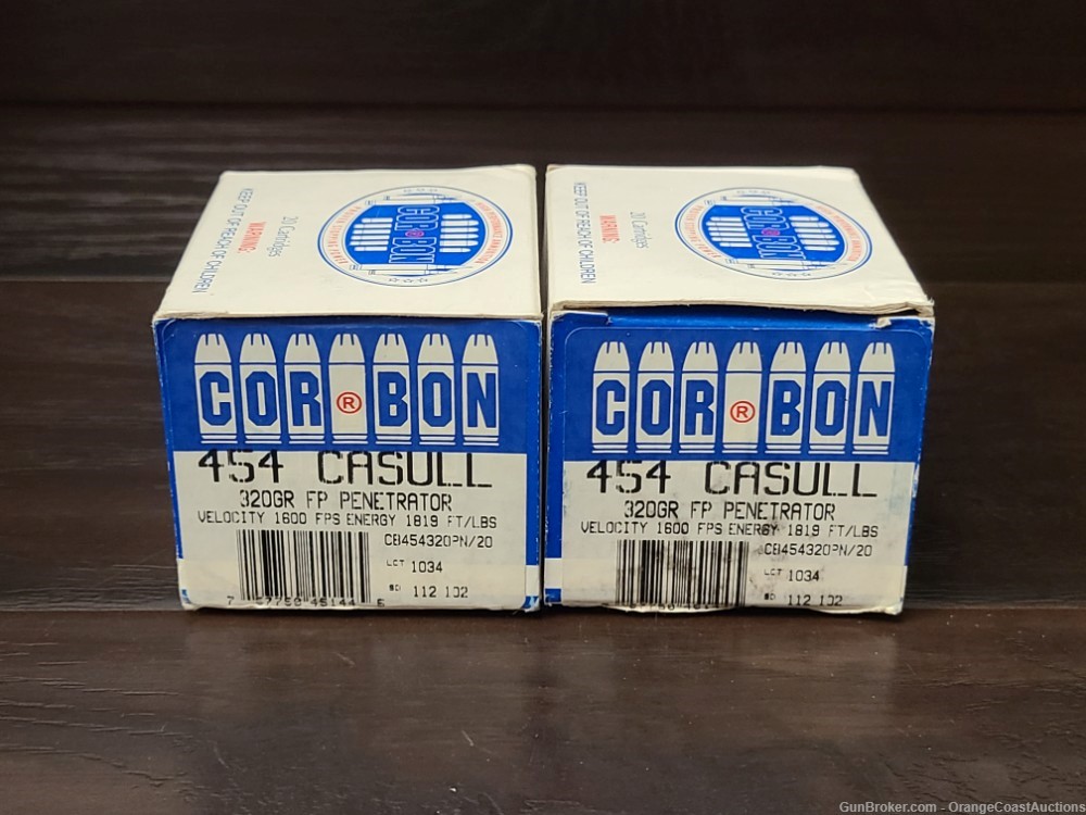 40 Rounds of CorBon .454 Casull 320gr. FP Penetrator Ammo-img-0
