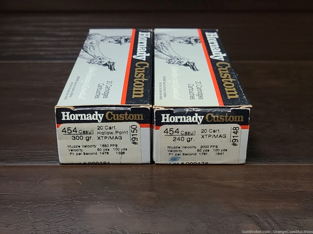 39 Rounds of Hornady Custom .454 Casull 300gr XTP HP & 240gr XTP HP Ammo-img-0