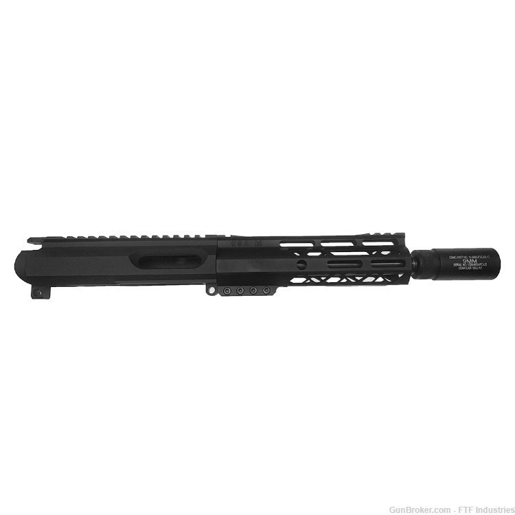 AR 9mm 8.3" Upper Receiver Half / 7" M-Lok / Fake Suppressor-img-0