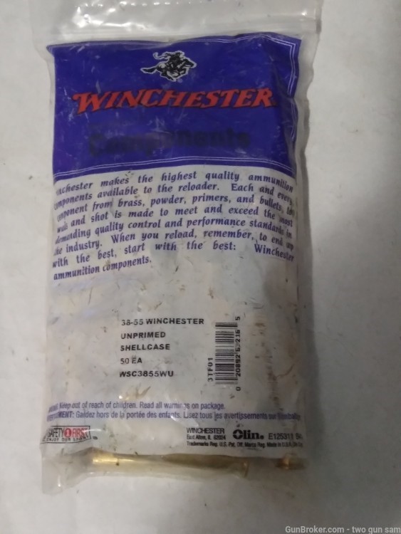 38-55 New brass for loading Winchester hs (50) sealed bag -img-0