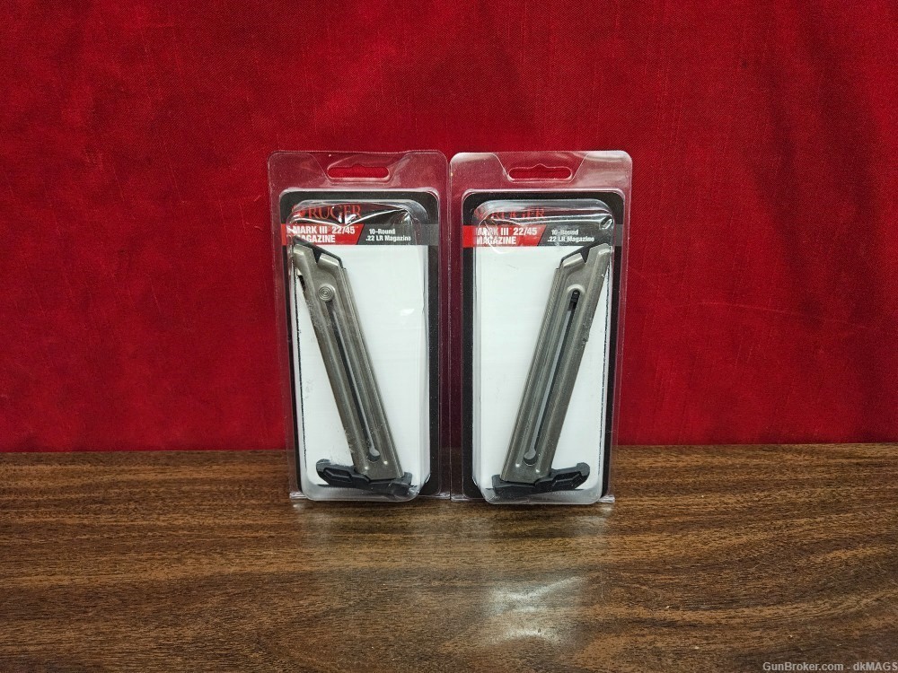2 OEM Ruger 22/45 MKIII Stainless 10 Round .22LR Magazines-img-0