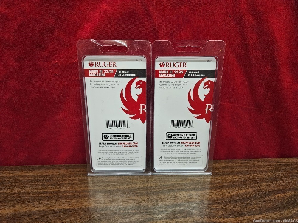2 OEM Ruger 22/45 MKIII Stainless 10 Round .22LR Magazines-img-1