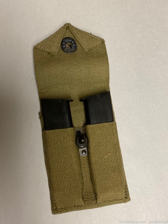 COLT 45 WWII AMMO POUCH WITH 2 SEVEN ROUND MAGAZINES.-img-2