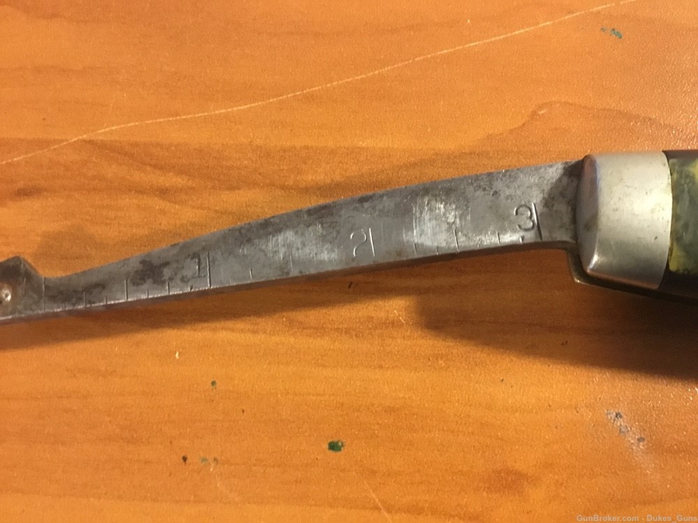 Case-XX knife/axe combo. Onyx celluloid handle w/scabbard (1940-5)-img-7