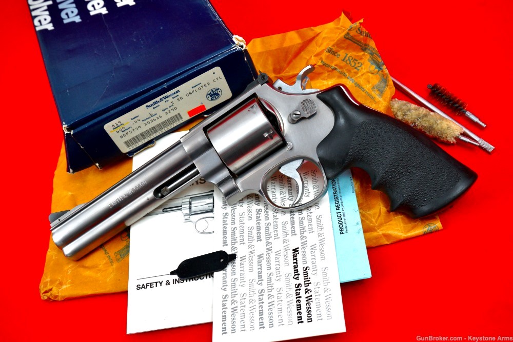 Ultra Rare Smith & Wesson 629 6" .44 Magnum Unfluted Cylinder ANIB-img-0