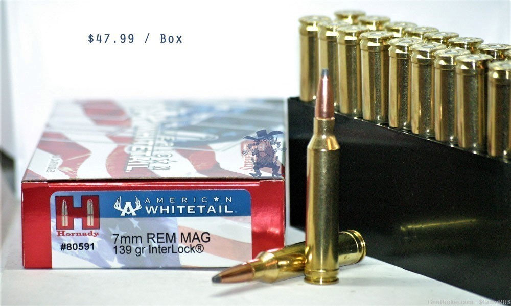 7mm HORNADY White Tail 7MM REM MAG 139 Grain Inter-Lok SP Deer Hunting  20 -img-1