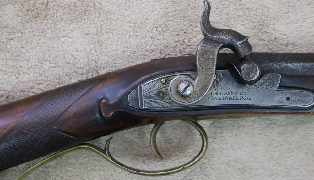 Beautiful JM Caswell full stock Kentucky rifle Early 1800's 30 cal squirrel-img-3