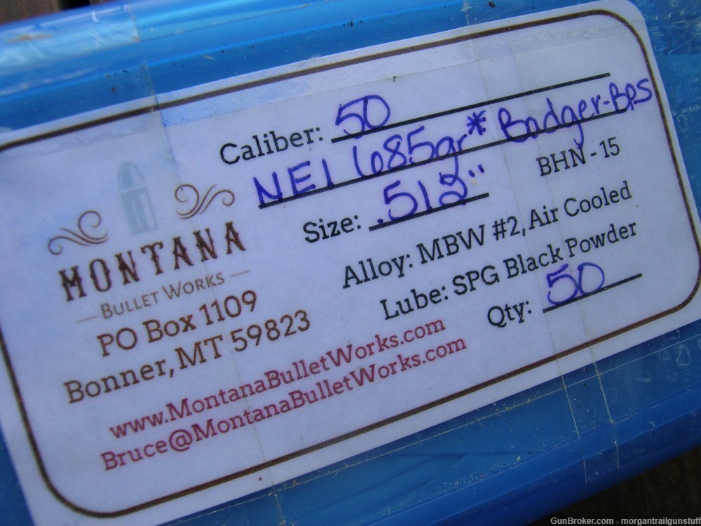 Montana Bullet Works  50 Cal .512 Dia 685 Gr RN Lead BX/50-img-2
