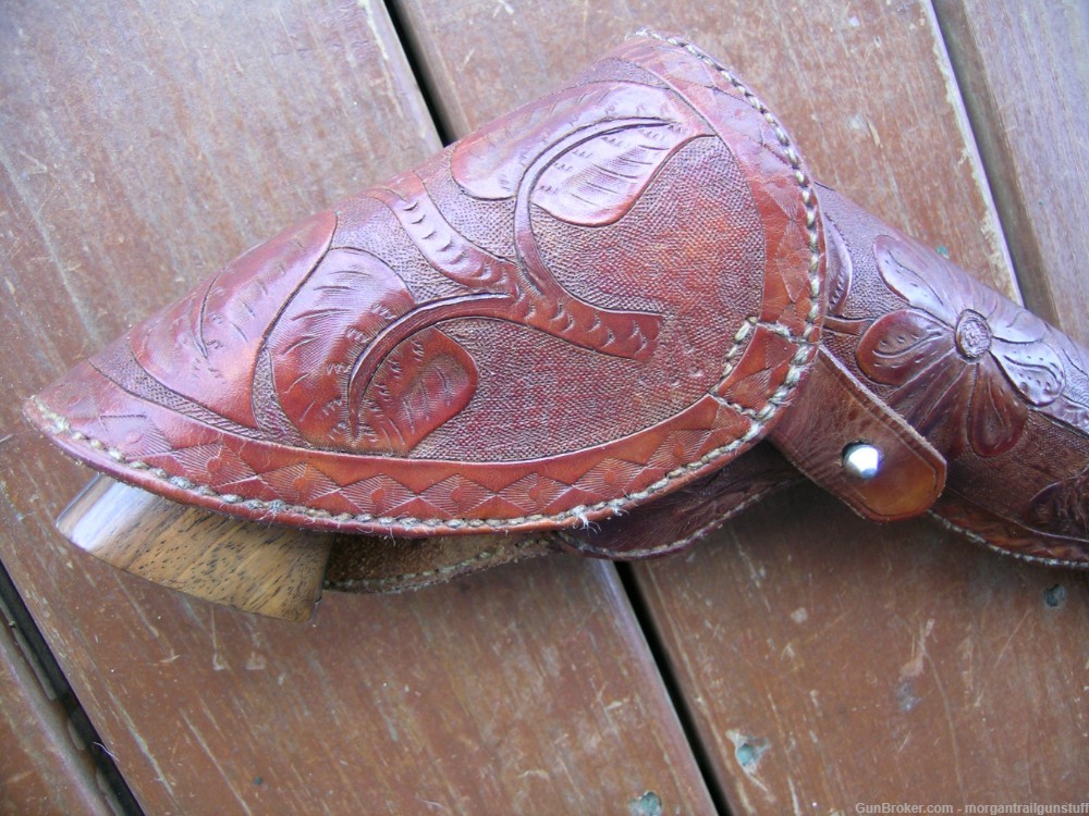 Nice Custom Tooled Leather Flap Holster For Colt 1860 Army  1861 Navy-img-2