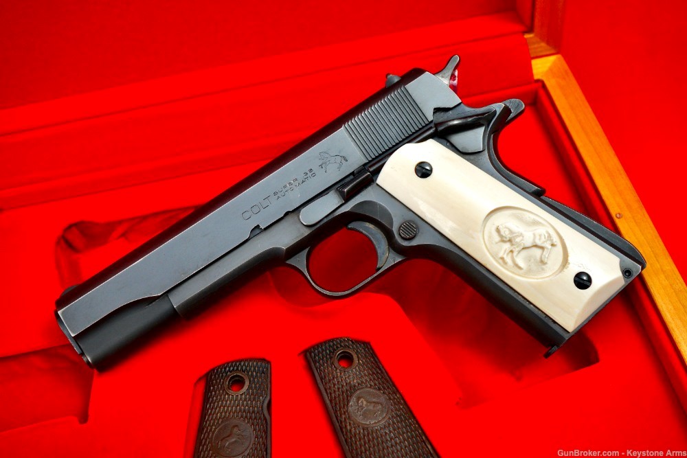 Rare 1953 Colt .38 Super w/ .22LR Conversion, Ivory Grips & Custom Case-img-3