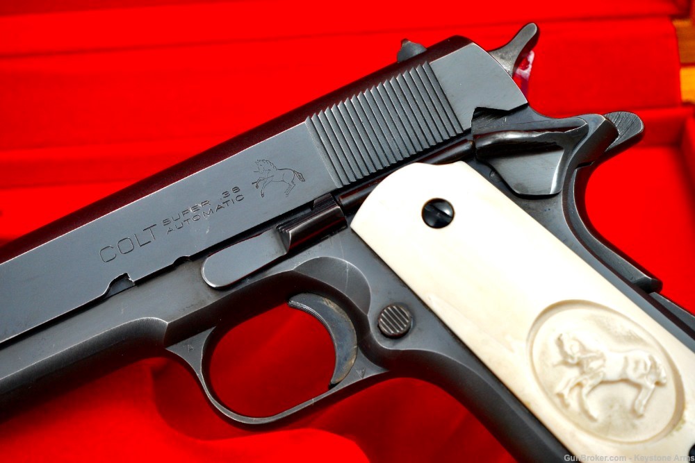 Rare 1953 Colt .38 Super w/ .22LR Conversion, Ivory Grips & Custom Case-img-5