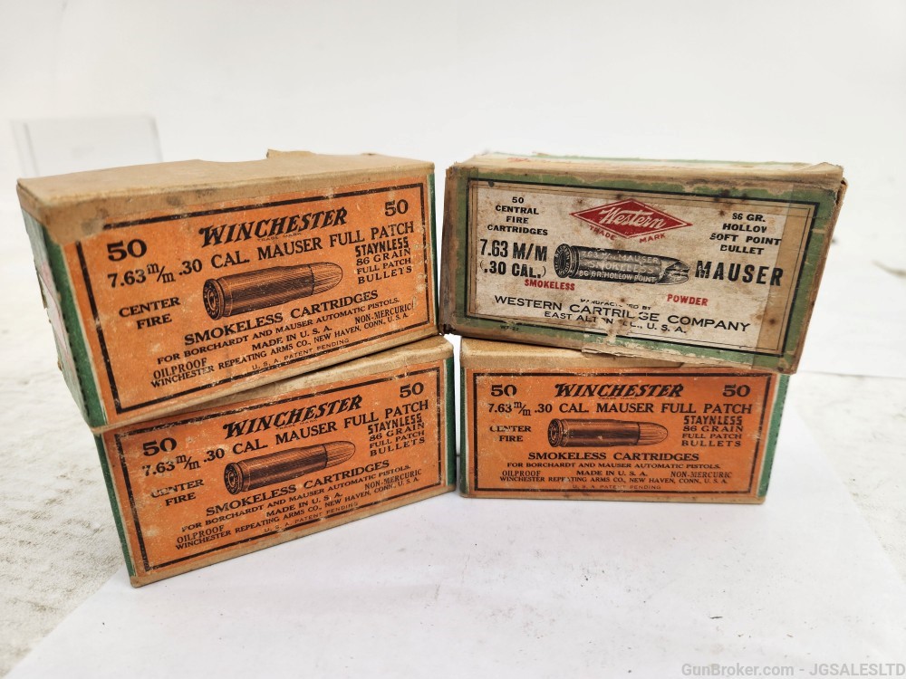 7.63 Mauser Winchester & Western 86gr in Vintage boxes (9)-img-0