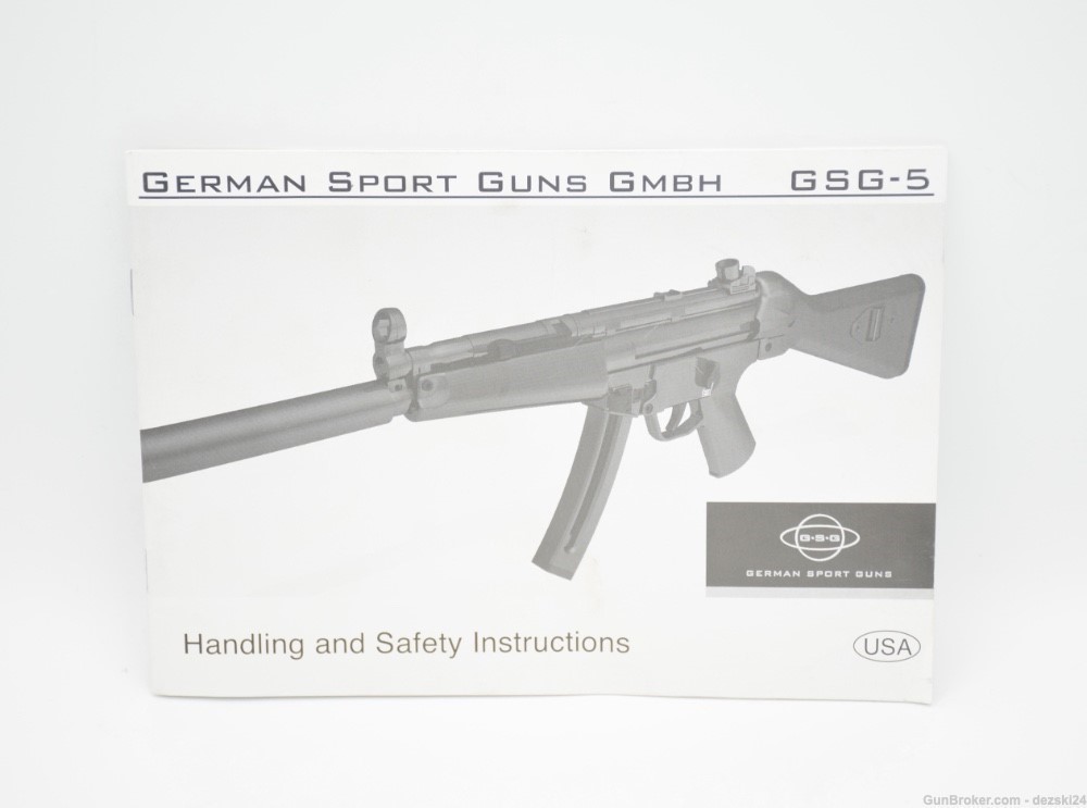 GERMAN SPORTS GUNS GSG-5 RIFLE MANUAL/INSTRUCTION BOOKLET/.22LR MP5 RIFLE-img-0