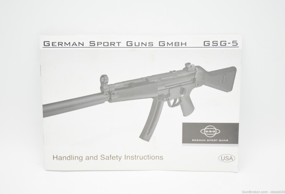 GERMAN SPORTS GUNS GSG-5 RIFLE MANUAL/INSTRUCTION BOOKLET/.22LR MP5 RIFLE-img-1