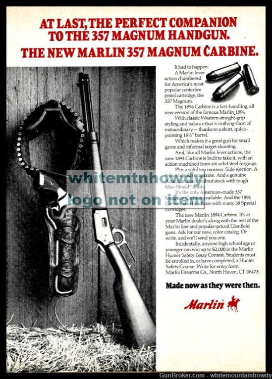 1978 MARLIN 1894 .357 Magnum Carbine  PRINT AD-img-0