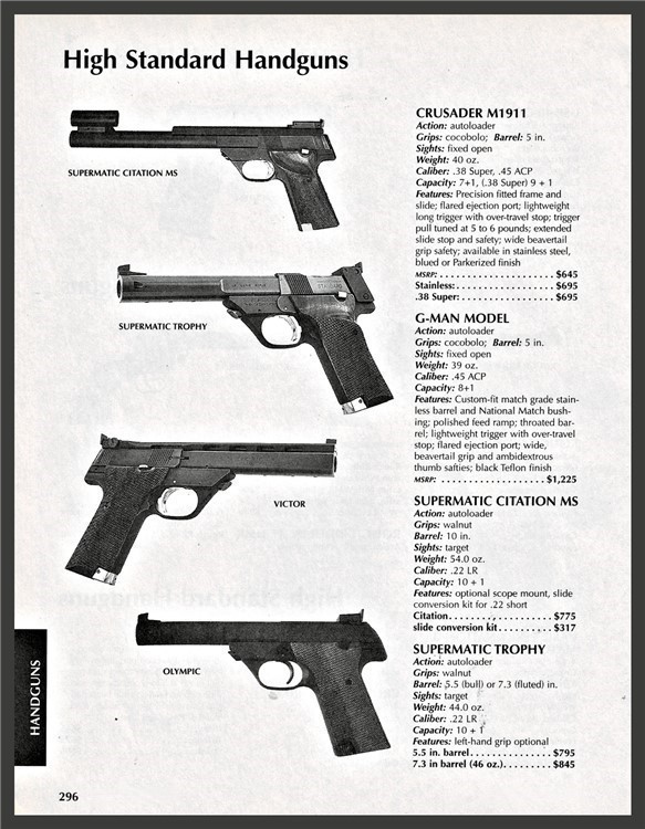 2006 HIGH STANDARD Supermatic Citation MS Trophy Victor Olympic Pistol AD-img-0