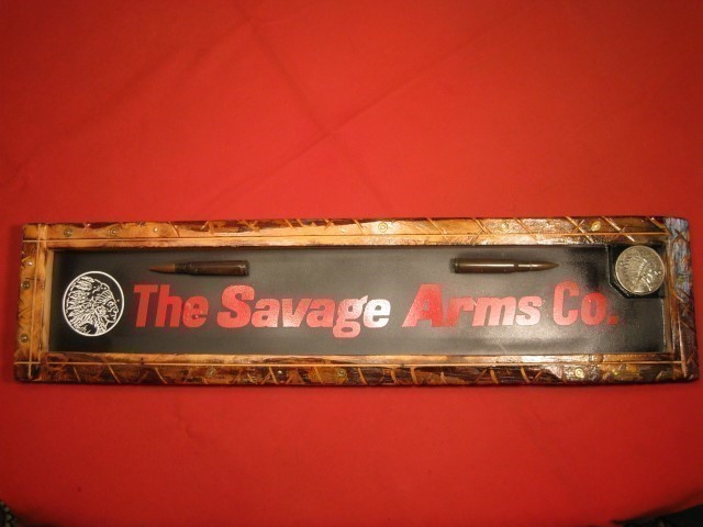 The Savage Arms Company Sign Advertisement Display Made in the U.S.A.-img-0