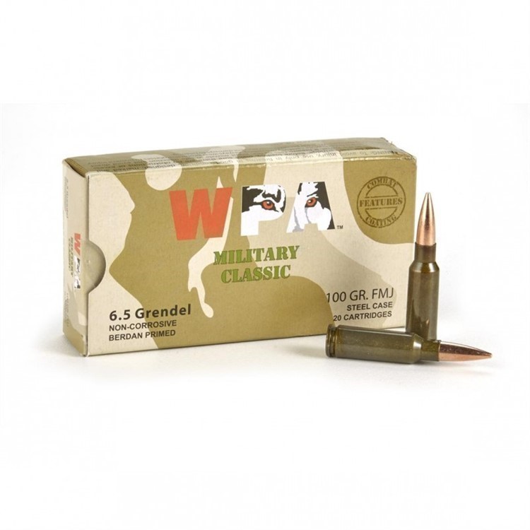 6.5 Grendel 100gr FMJ Wolf Performance Ammo 100rds NO CC FEES..-img-2