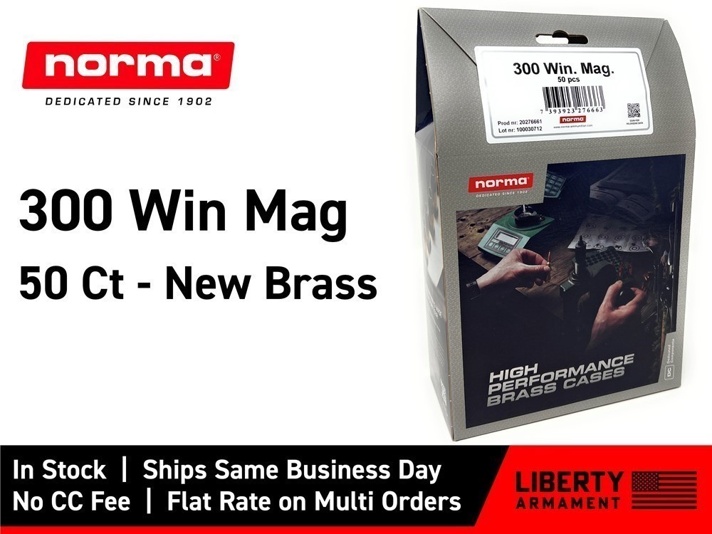 300 Win Mag Brass, Norma 300 Winchester Magnum Brass-img-0