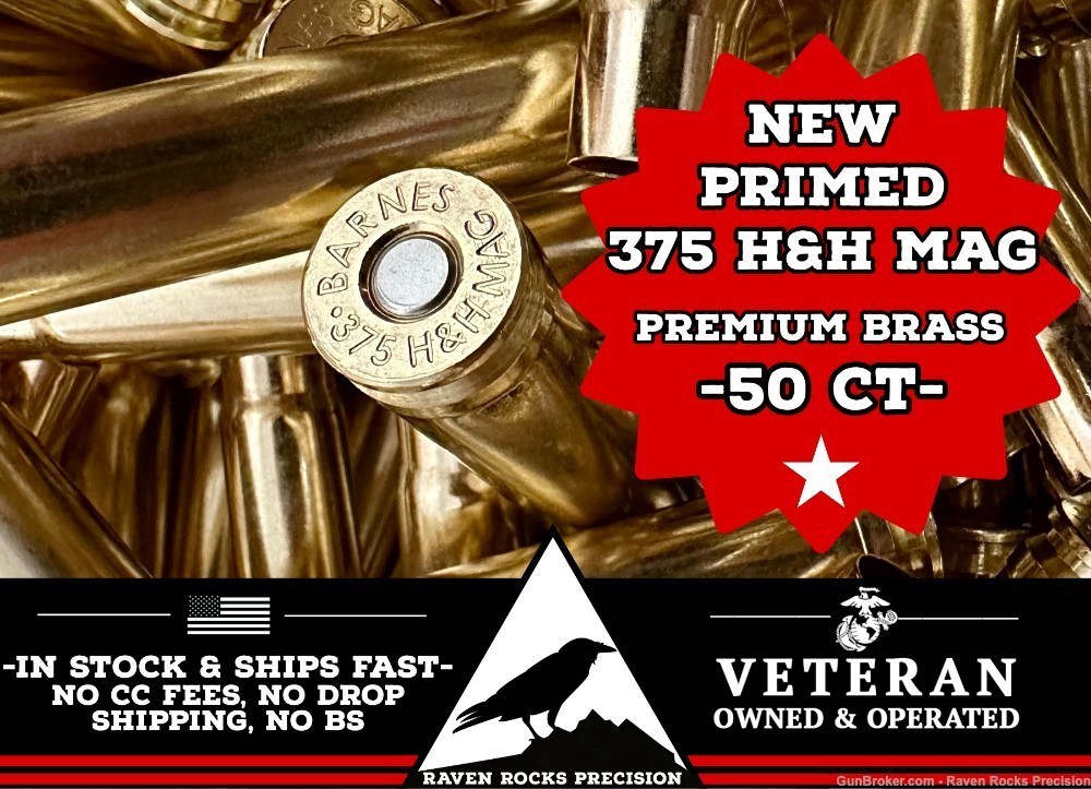 375 H&H Mag Brass, New Primed brass, made by Norma-img-0