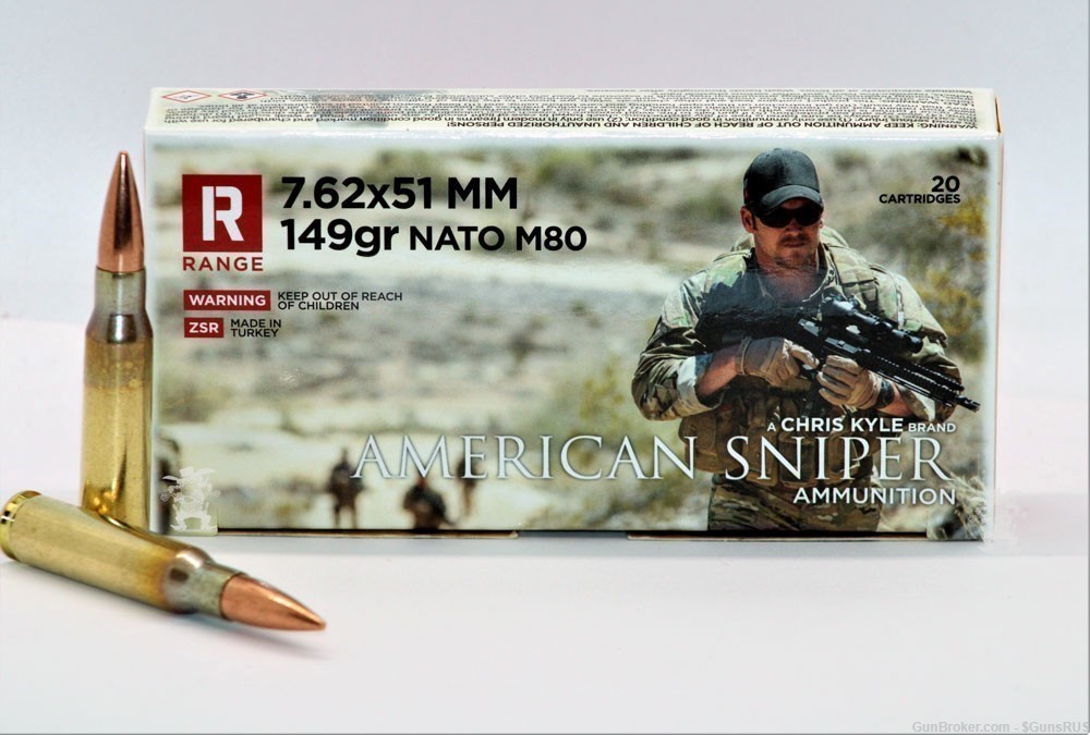 American Sniper a Chris Kyle Brand 149 Grain Brass M80 NATO 7.62x51 20 Rds-img-0