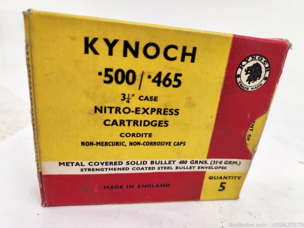 500 Nitro Express Kynoch 480gr FMJ, in Vintage Box, 5rds, (22)-img-0