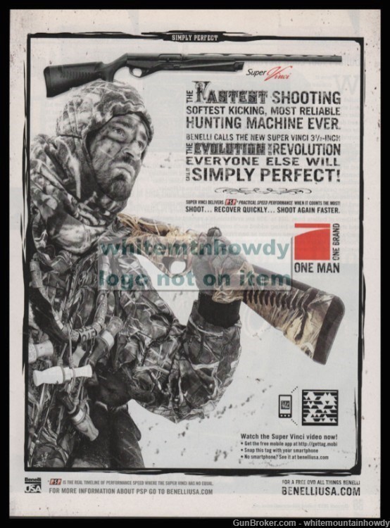 2012 BENELLI Super Vinci Shotgun Collectible PRINT AD Hunting Advertising-img-0