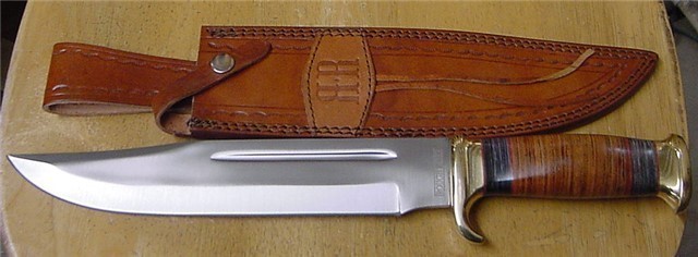 Stacked Leather Bowie Knife RR2006-img-0