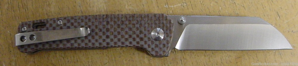 QSP Penguin Linerlock Knife Brown Linen QS130A-img-1
