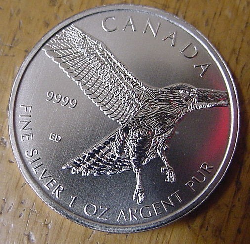 Canadian 2015 1oz Silver Red Tailed Hawk $5 Coin-img-0