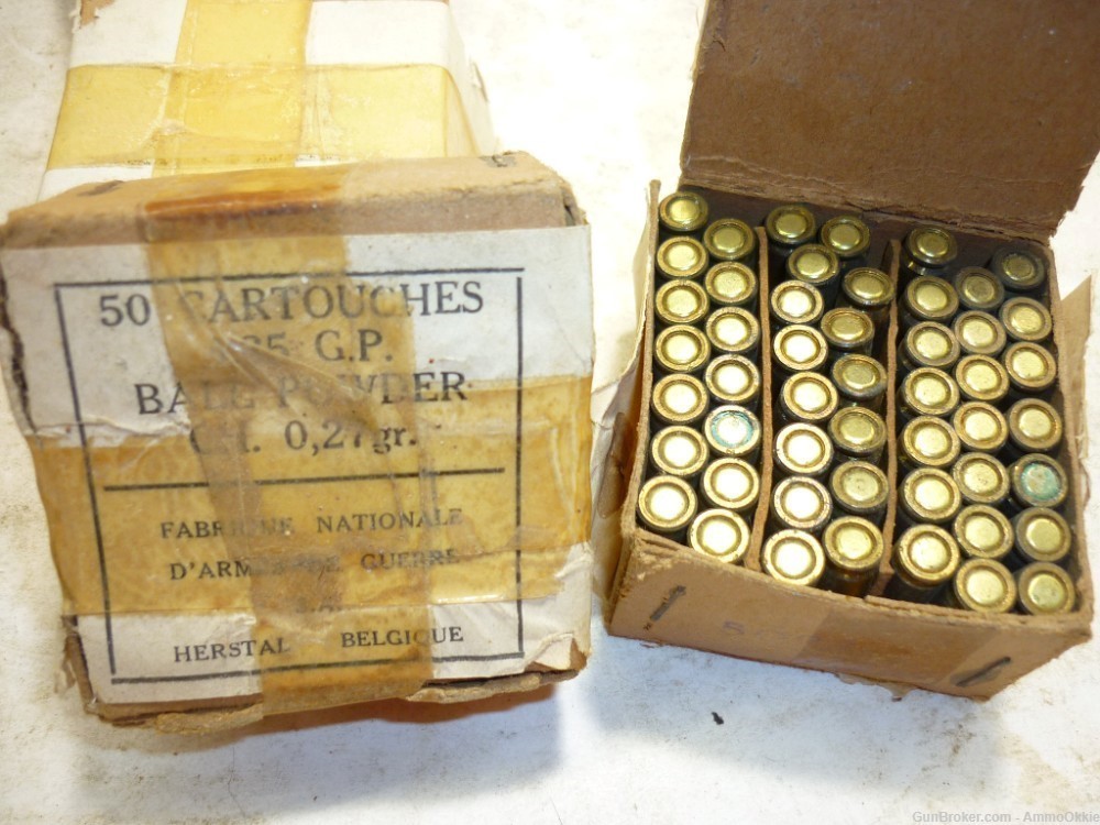 50rd - 25 ACP - FN 6.35 Baby Browning 1950s? VINTAGE Uncommon Box - 25 Auto-img-0