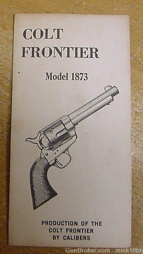 Colt Frontier Model 1893 Production Booklet   -img-0
