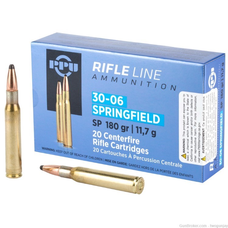 100 Rounds Prvi Partizan PPU .30-06 Springfield 180 Gr Soft Point PP30063-img-0