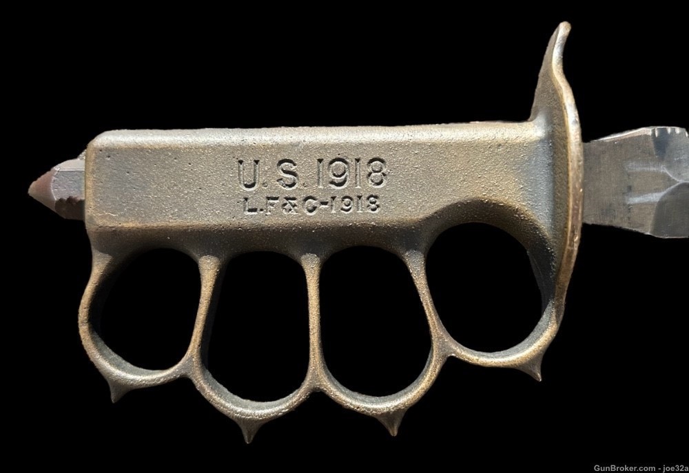 WW1 US LF&C 1918 Trench Knuckle Knife WW2 MODIFIED WWII dagger army marine -img-3