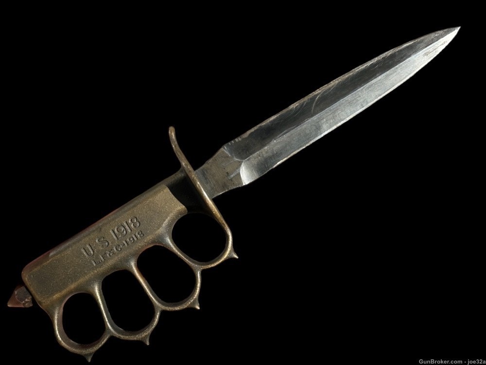 WW1 US LF&C 1918 Trench Knuckle Knife WW2 MODIFIED WWII dagger army marine -img-6