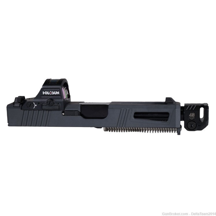 Complete Slide for Glock 19 - Holosun 407C-X2 17-4 Sniper Grey RMR Slide-img-1
