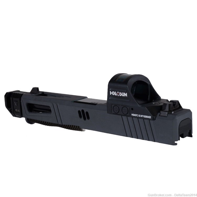 Complete Slide for Glock 19 - Holosun 407C-X2 17-4 Sniper Grey RMR Slide-img-2