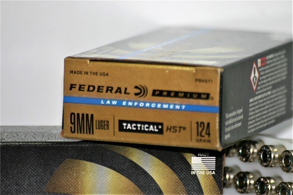 Federal HST 9mm 124 JHP LE HST Tactical Law Enforcement 9 mm JHP 50 Rounds-img-1